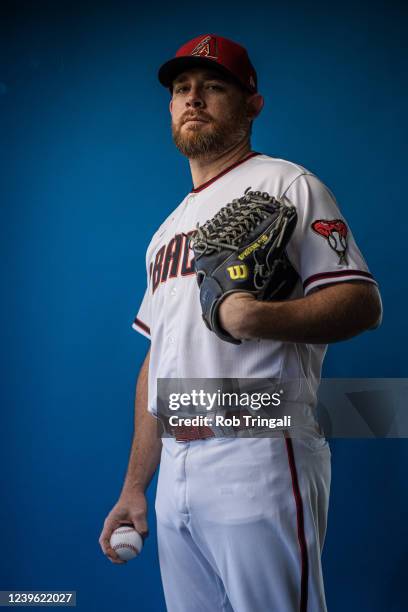 Ian Kennedy of the Arizona Diamondbacks poses for a photo during the Arizona Diamondbacks Photo Day at Salt River Fields at Talking Stick on Monday,...