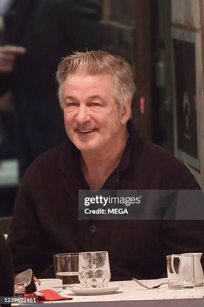 Alec Baldwin is seen in a cafe on March 30, 2022 in Rome, Italy.