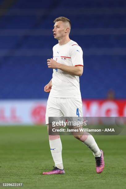 Jakub Brabec of Czech Republic during the international friendly match between Wales and Czech Republic at Cardiff City Stadium on March 29, 2022 in...