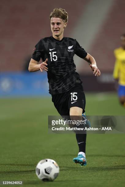 Alex Greive of New Zealand during the 2022 FIFA World Cup Oceania Qualifier Final match between Solomon Islands and New Zealand at Grand Hamad...