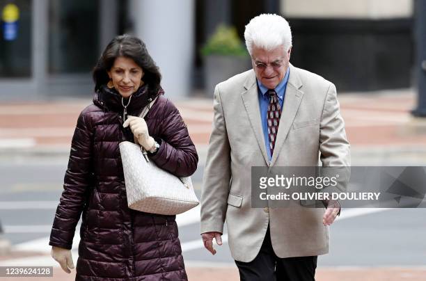 Diane and John Foley, the parents of James Foley, a US journalist slain by Islamic State militants, return to the Alexandria federal court house...