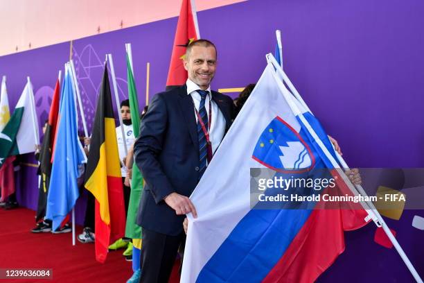 Vice-President and UEFA President Aleksander Ceferin during 72nd FIFA Congress at Doha Exhibition and Convention Center on March 31, 2022 in Doha,...