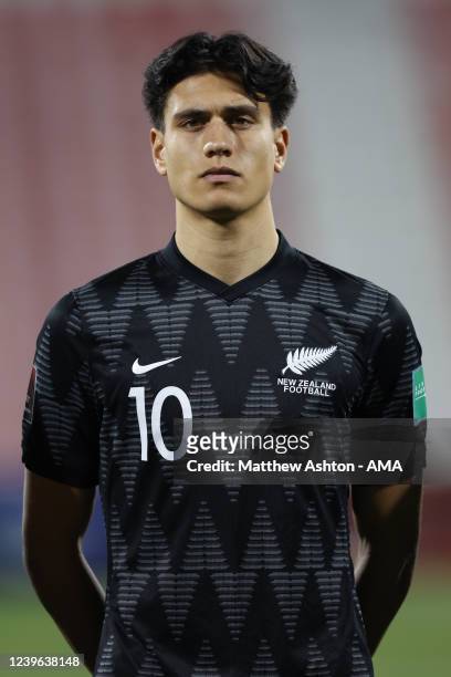 Marko Stamenic of New Zealand during the 2022 FIFA World Cup Oceania Qualifier Final match between Solomon Islands and New Zealand at Grand Hamad...