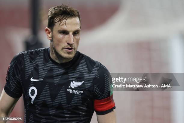 Chris Wood of New Zealand during the 2022 FIFA World Cup Oceania Qualifier Final match between Solomon Islands and New Zealand at Grand Hamad Stadium...