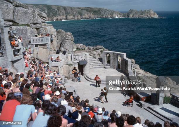 An afternoon production at the cliffside Minack Theatre, Porthcurno, near Land's End, Cornwall, circa July 1988.