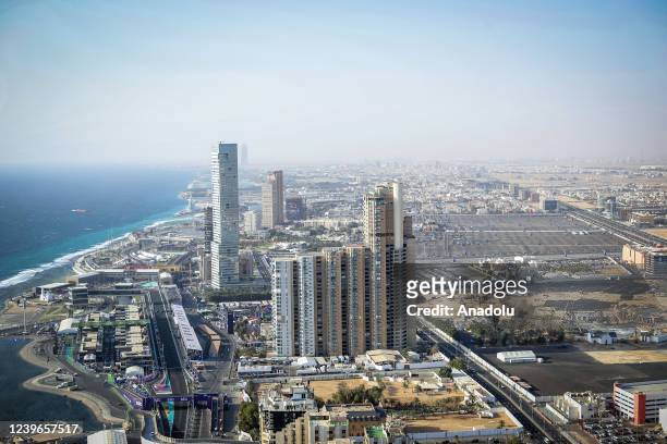 An aerial view of Jeddah city, placed on Red Sea Coast, is seen in Jeddah, Saudi Arabia on March 26, 2022. Jeddah, the second largest city in Saudi...