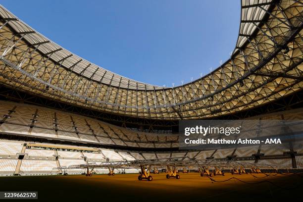 General internal view of the Lusail Iconic Stadium and also known as the Lusail National Stadium, a host venue for the Qatar 2022 FIFA World Cup and...