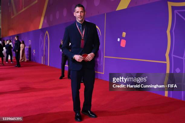 Legend Marco Materazzi poses prior to the FIFA World Cup Qatar 2022 Final Draw at Doha Exhibition and Convention Center on April 1, 2022 in Doha,...
