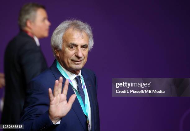 Morocco Head Coach Vahid Halilhodzic arrives prior to the FIFA World Cup Qatar 2022 Final Draw at the Doha Exhibition Center on April 01, 2022 in...