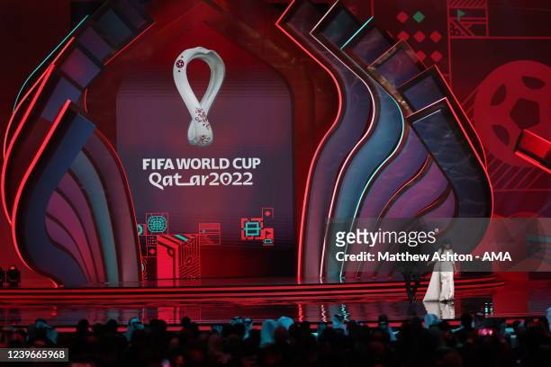 General view during the FIFA World Cup Qatar 2022 Final Draw at Doha Exhibition Center on April 1, 2022 in Doha, Qatar.