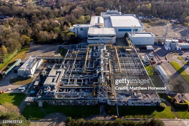 An aerial view of the Nexperia plant on April 1, 2022 in Newport, Wales. Nexperia, a Dutch subsidiary of the Chinese technology company Wingtech,...
