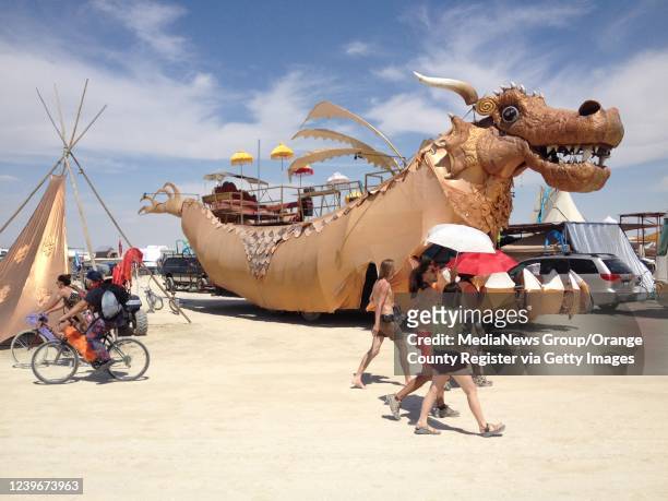 Black Rock Desert, NV A dragon art car Burning Man 2014 in Black Rock Desert.