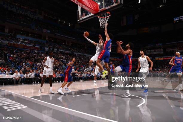 Lindy Waters III of the Oklahoma City Thunder drives to the basket during the game against the Detroit Pistons on April 1, 2022 at Paycom Arena in...