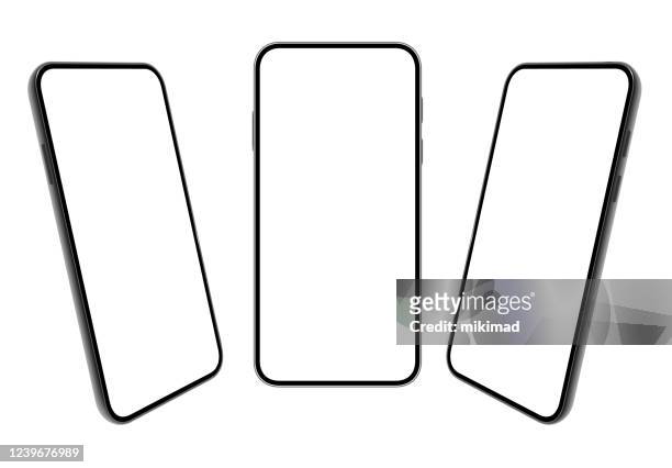 smartphone. mobile phone template. telephone. realistic vector illustration of digital devices. 3d - smartphone stock illustrations