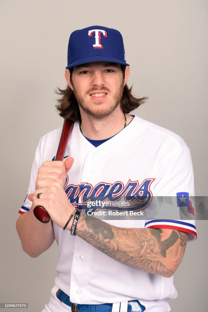 Texas Ranger Heim Jonah Heim of the Texas Rangers poses for a photo during the Texas ...