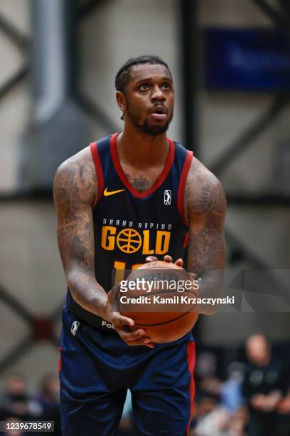 Terrence Jones of the Grand Rapids Gold shoots a free throw against the College Park Skyhawks during the second half of an NBA G-League game on April...