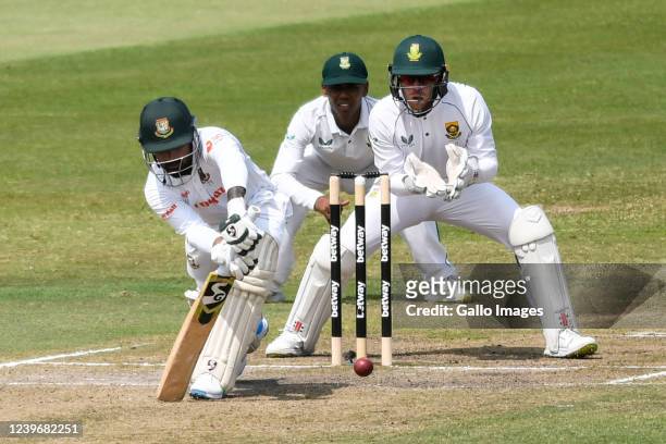 Liton Das of Bangladesh during day 3 of the 1st ICC WTC2 Betway Test match between South Africa and Bangladesh at Hollywoodbets Kingsmead Stadium on...