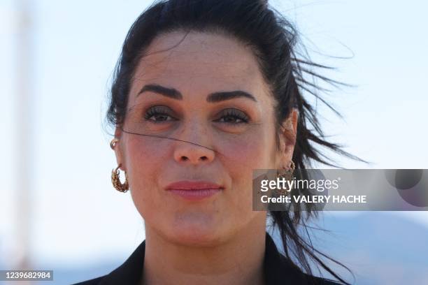 2French actress Lola Dewaere poses during the "Astrid et Raphaelle" photocall as part of the 5th edition of the Cannes International Series Festival...