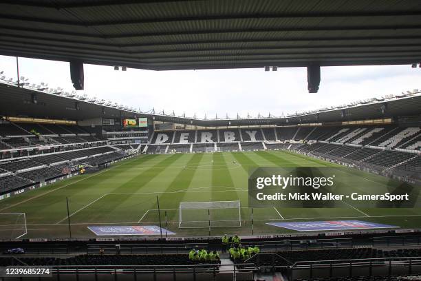 General view of Pride Park the home of Derby County during the Sky Bet Championship match between Derby County and Preston North End at Pride Park...