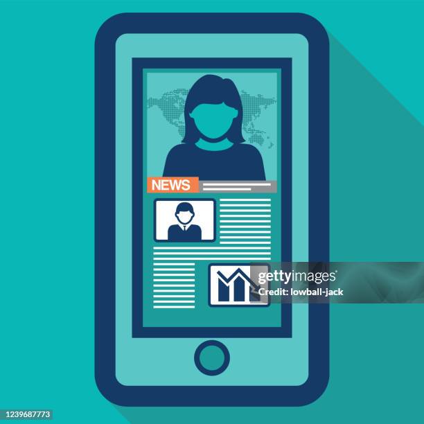 illustrations, cliparts, dessins animés et icônes de iphone nouvelles médias en ligne concept stock illustration - iphone