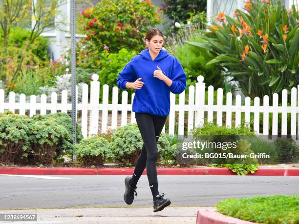 Kaia Gerber is seen on April 02, 2022 in Los Angeles, California.