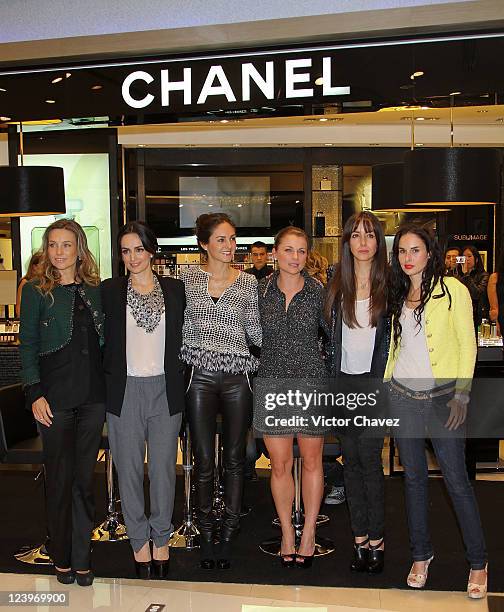 Actresses Dominika Paleta, Ana de la Reguera, CHANEL Mexico public relations director Brenda Diaz de la Vega, actresses Dominika Paleta, Cecilia...