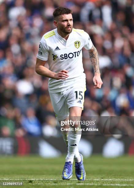 Stuart Dallas of Leeds United during the Premier League match between Leeds United and Southampton at Elland Road on April 2, 2022 in Leeds, United...