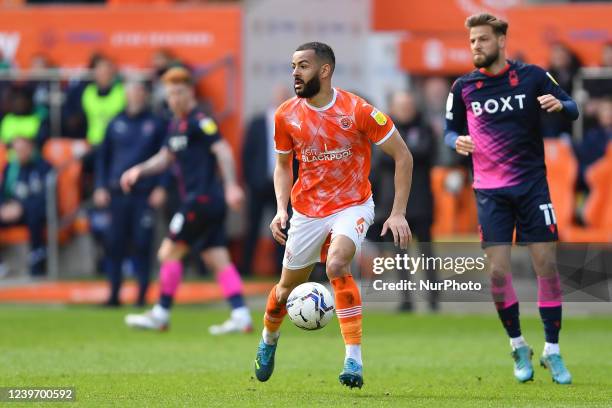 Kevin Stewart of Blackpool in action during the Sky Bet Championship match between Blackpool and Nottingham Forest at Bloomfield Road, Blackpool on...