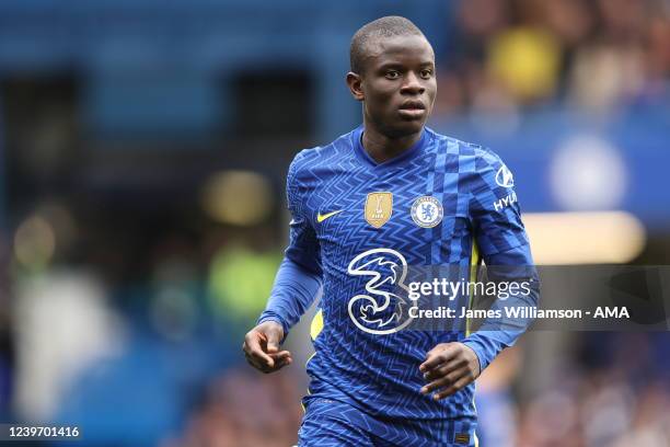 Golo Kante of Chelsea during the Premier League match between Chelsea and Brentford at Stamford Bridge on April 2, 2022 in London, United Kingdom.