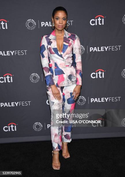 Actress Susan Kelechi Watson arrives the 39th Annual Paleyfest an evening with "This Is Us" at Dolby Theatre in Hollywood, California, on April 2,...