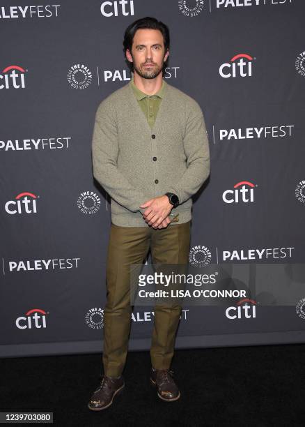 Actor Milo Ventimiglia arrives the 39th Annual Paleyfest an evening with "This Is Us" at Dolby Theatre in Hollywood, California, on April 2, 2022.