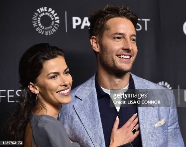 Actor Justin Hartley and US actress Sofia Pernas arrive the 39th Annual Paleyfest an evening with "This Is Us" at Dolby Theatre in Hollywood,...