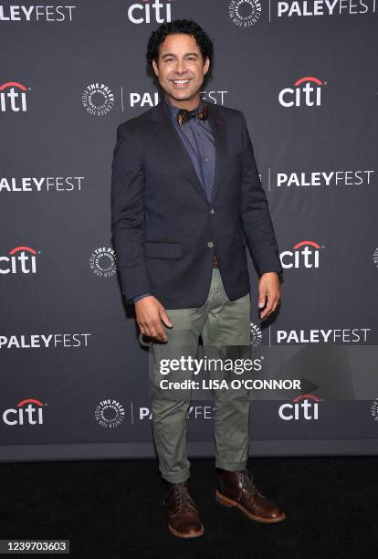 Actor Jon Huertas arrives the 39th Annual Paleyfest an evening with "This Is Us" at Dolby Theatre in Hollywood, California, on April 2, 2022.