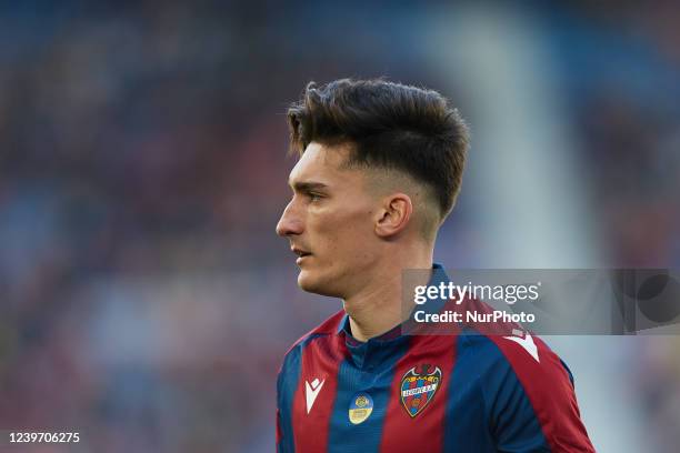 Pepelu of Levante UD looks on during the La Liga Santander match between Levante UD and Villarreal CF at Ciutat de Valencia stadium, April 2...