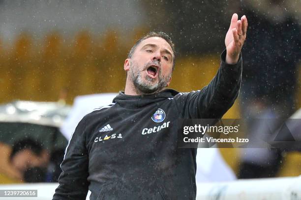 Luca D'angelo coach of Pisa, during the match of the Italian Serie B championship between Benevento vs Pisa final result, Benevento 5, Pisa 1, match...