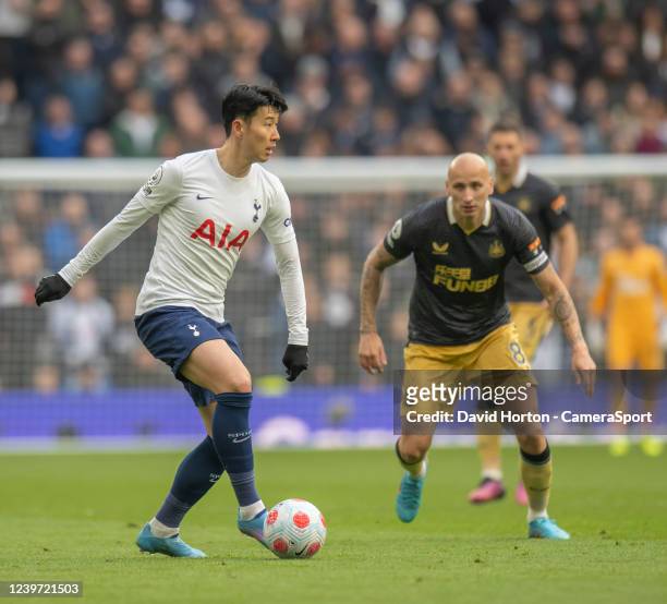 Tottenham Hotspur's Son Heung-Min during the Premier League match between Tottenham Hotspur and Newcastle United at Tottenham Hotspur Stadium on...