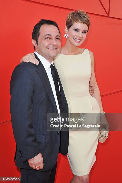 Director Fabrizio Cattani and actress Andrea Osvart attend the "Maternity Blues" premiere during the 68th Venice Film Festival at Palazzo del Cinema...