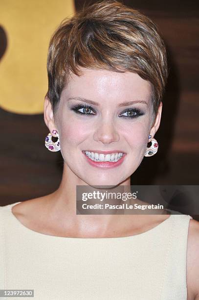 Actress Andrea Osvart attends the "Maternity Blues" premiere during the 68th Venice Film Festival at Palazzo del Cinema on September 7, 2011 in...