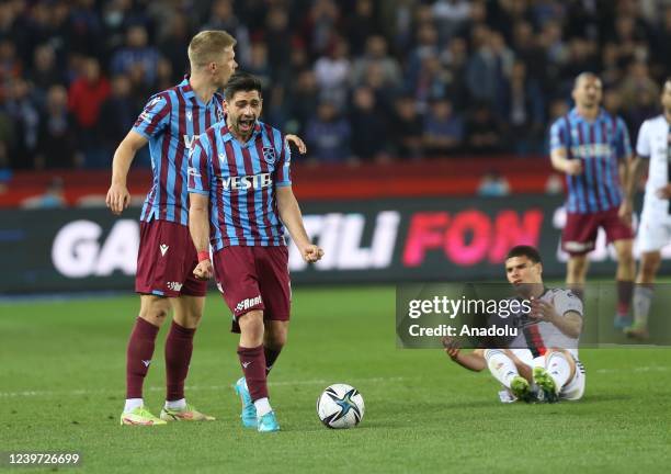 Bakasetas of Trabzonspor reacts during Turkish Super Lig week 31 soccer match between Trabzonspor and Besiktas in Trabzon, Turkiye on April 03, 2022.