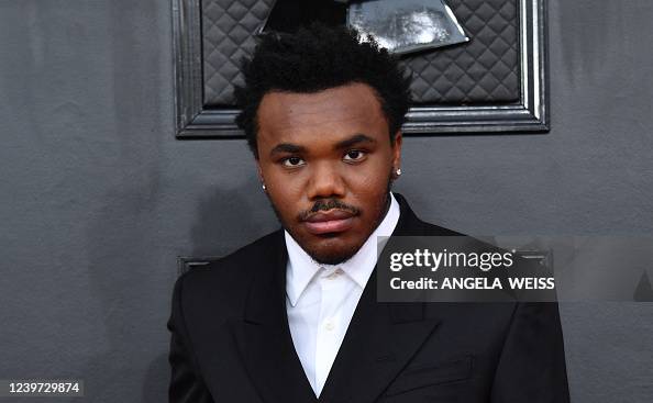 US rapper Baby Keem arrives for the 64th Annual Grammy Awards at the ...