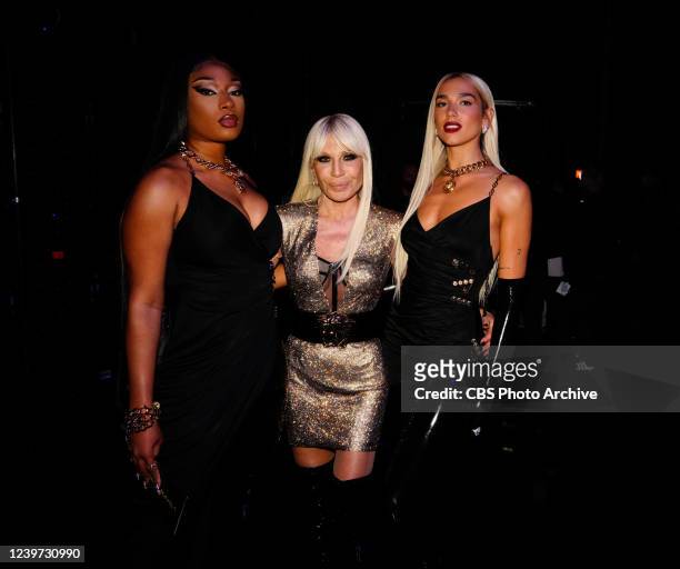 Donatello Versace, and Due Lipa at THE 64TH ANNUAL GRAMMY AWARDS, broadcasting live Sunday, April 3 on the CBS Television Network, and available to...