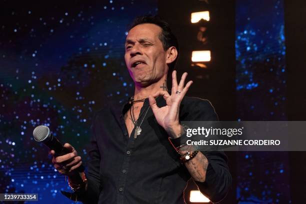 Singer Marc Anthony performs during his Palla Voy Concert Tour in Cedar Park, Texas, on April 3, 2022.