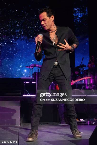 Singer Marc Anthony performs during his Palla Voy Concert Tour in Cedar Park, Texas, on April 3, 2022.