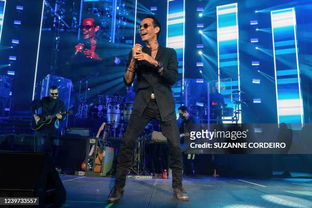 Singer Marc Anthony performs during his Palla Voy Concert Tour in Cedar Park, Texas, on April 3, 2022.