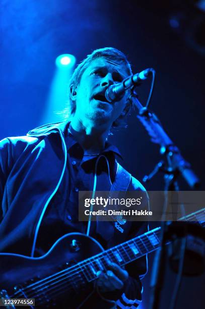 Paul Banks of Interpol performs on stage at Lowlands Festival on August 21, 2011 in Biddinghuizen, Netherlands.