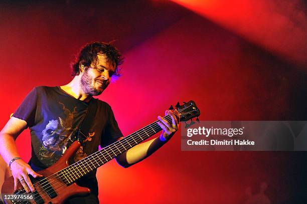 Jon Stockman of Karnivool performs on stage at Lowlands Festival on August 21, 2011 in Biddinghuizen, Netherlands.