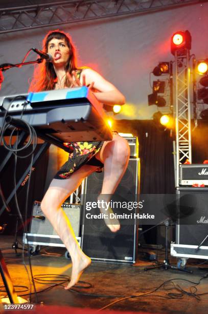 Teri Gender Bender of Le Butcherettes performs on stage at Lowlands Festival on August 21, 2011 in Biddinghuizen, Netherlands.