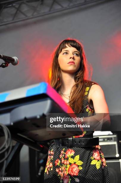 Teri Gender Bender of Le Butcherettes performs on stage at Lowlands Festival on August 21, 2011 in Biddinghuizen, Netherlands.