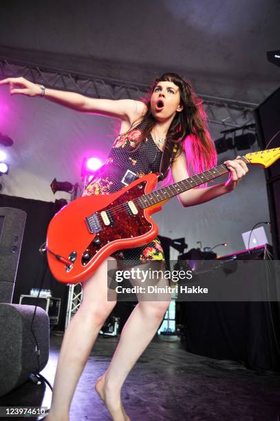 Teri Gender Bender of Le Butcherettes performs on stage at Lowlands Festival on August 21, 2011 in Biddinghuizen, Netherlands.