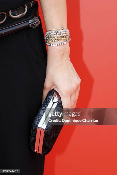 Actress Monica Barladeanu attends the "Maternity Blues" Premiere during the 68th Venice International Film Festival at Palazzo del Cinema on...